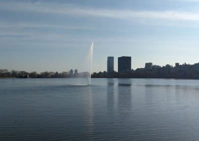 Photo du jet d'eau du Reservoir à Central Park Manhattan