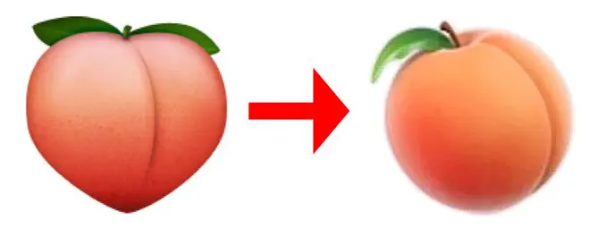 emoji peaches iOS 10.2