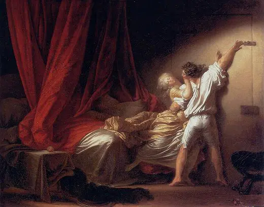 Fesses masculines satinées dans le verrou de Fragonard