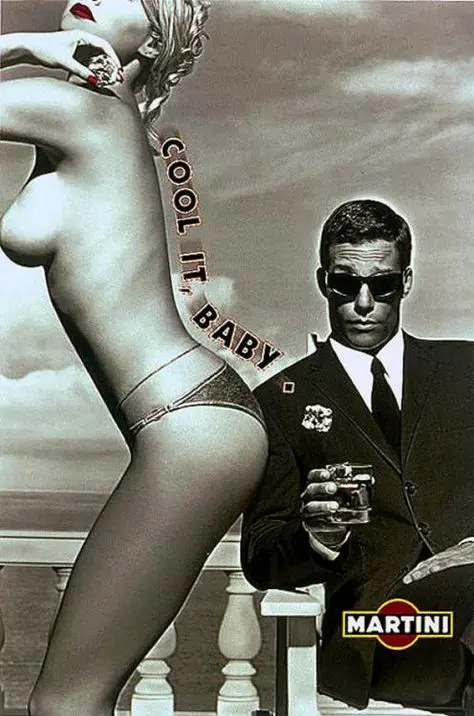 Fesses illustrant une publicité pour Martini